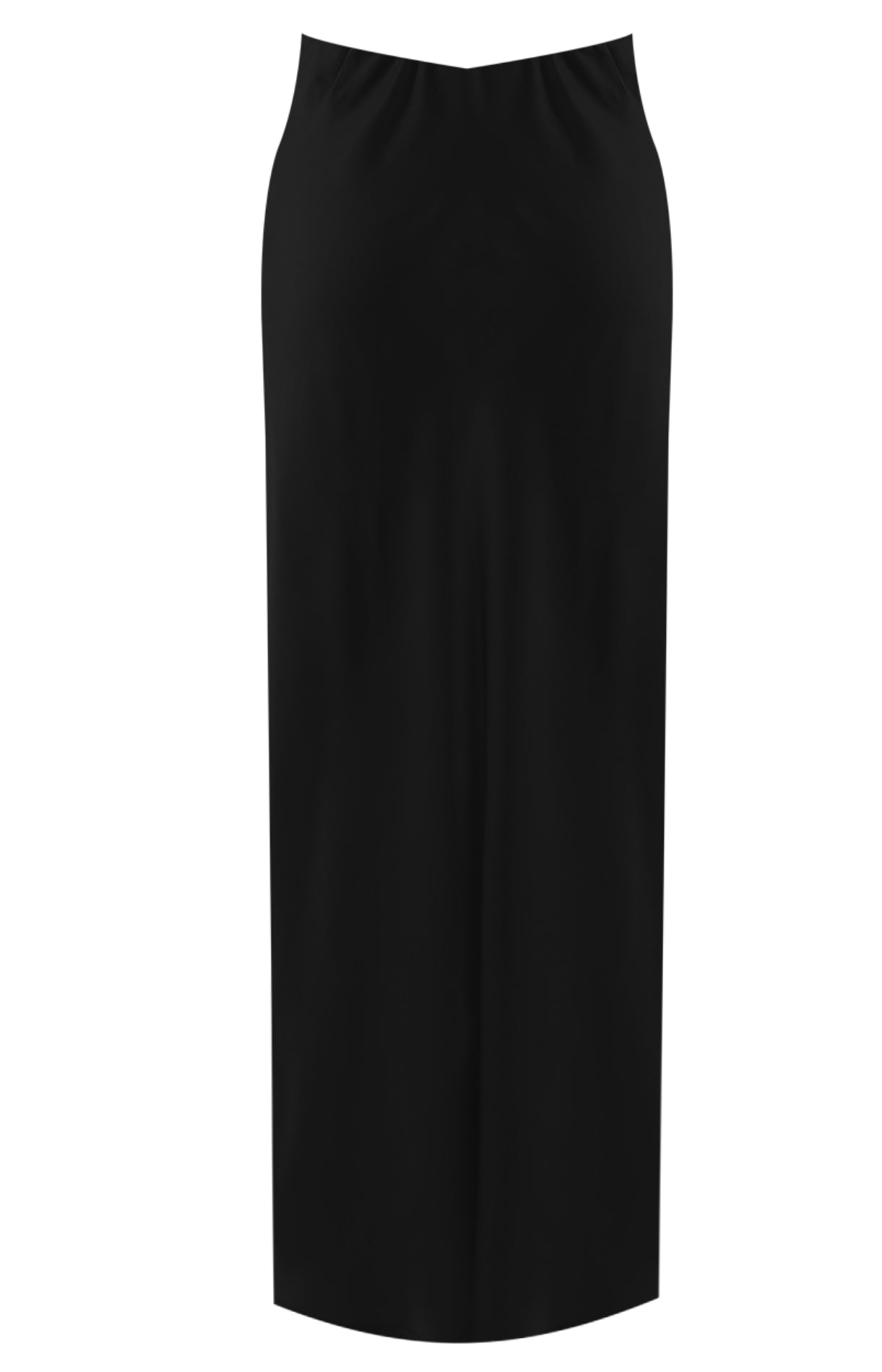 ‘Gia’ Black Satin Midi Skirt