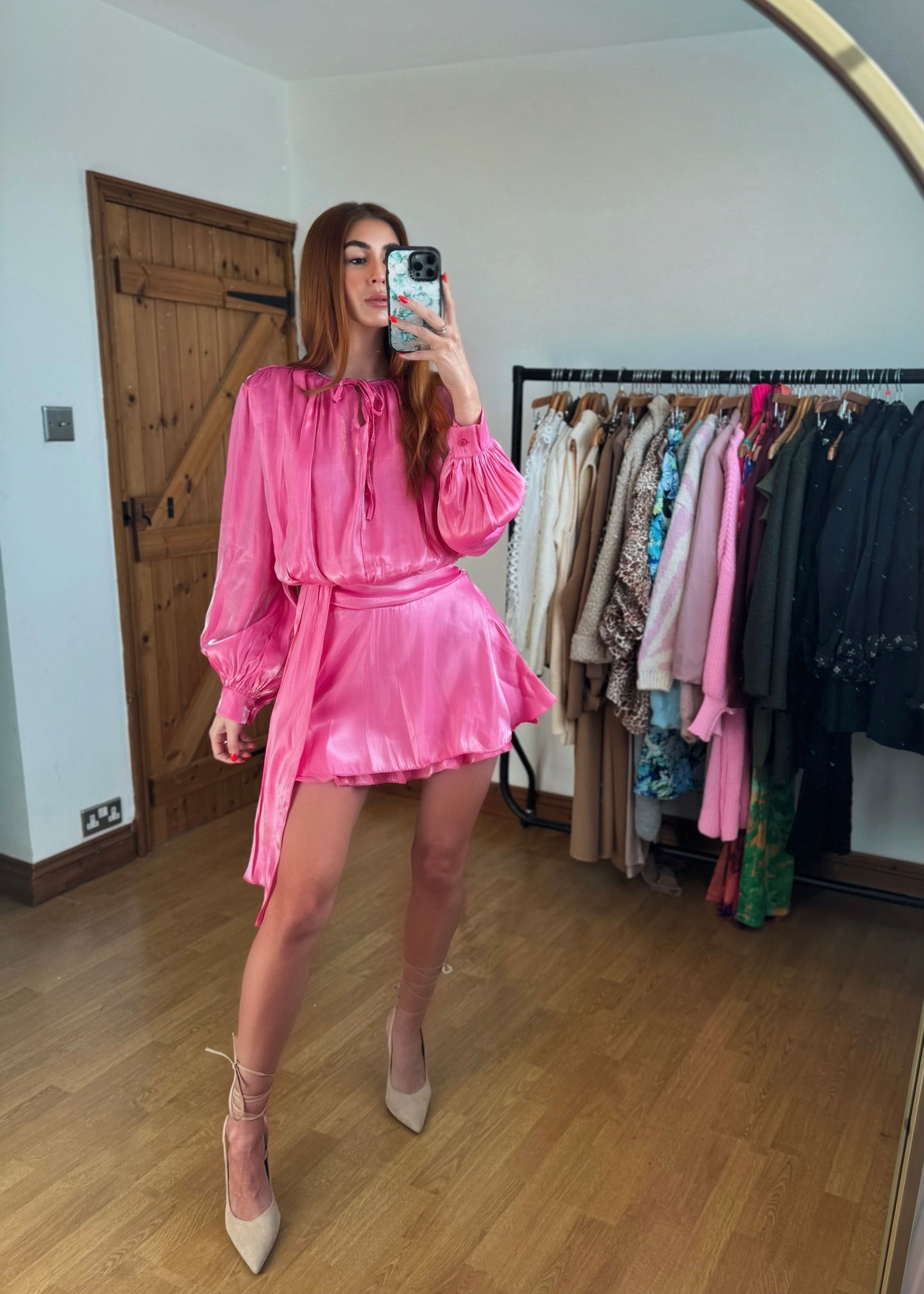 ‘Lilah’ Fuchsia High Shine Dress