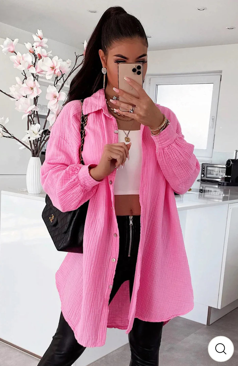 ‘Kayley’ Pink Shirt Dress