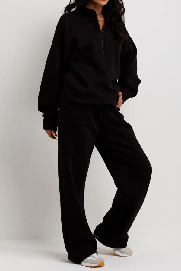 ‘Kyra’ Black Sweater & Jogger Set