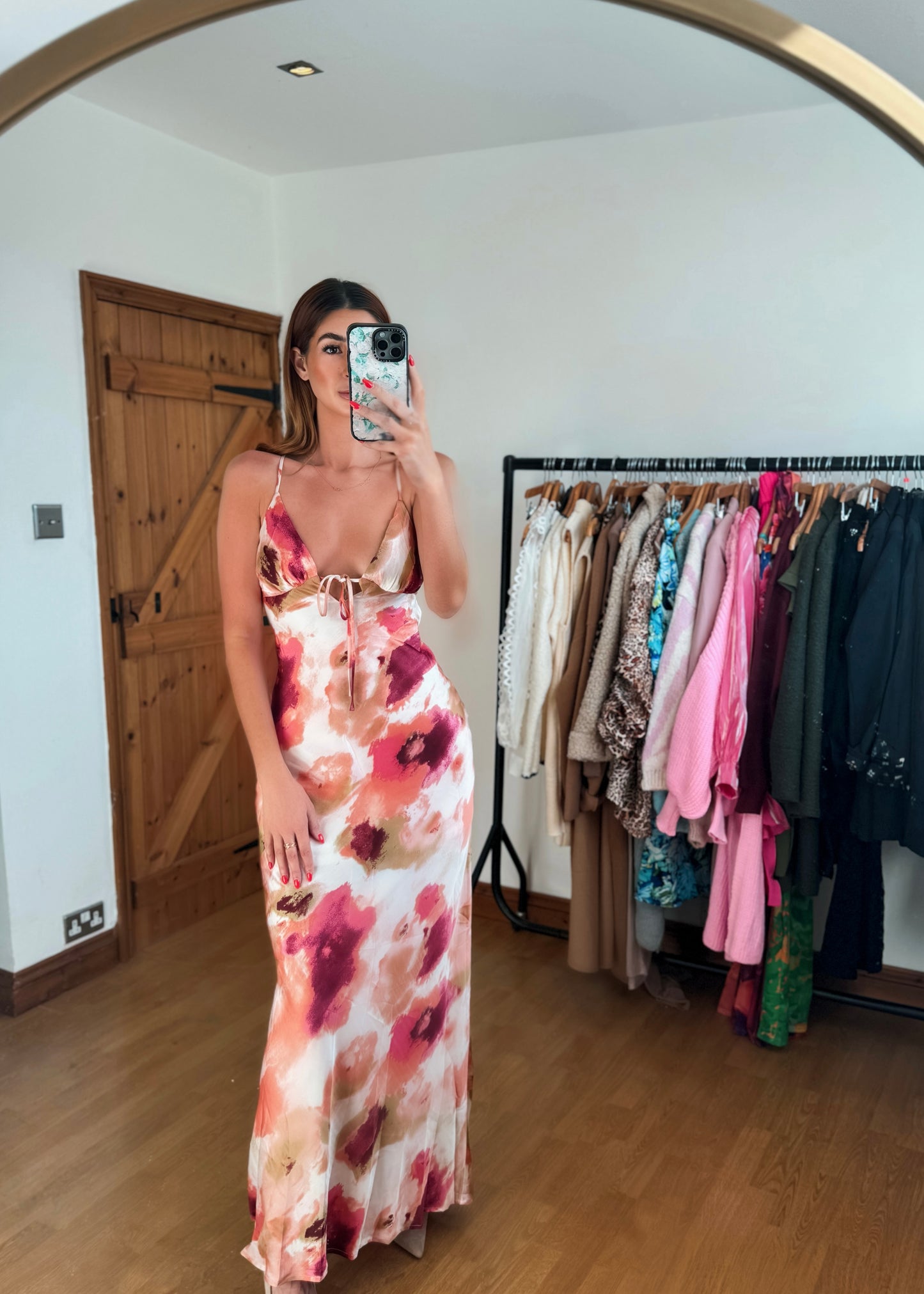 ‘Eliza’ Satin Cut Out Back Maxi Dress
