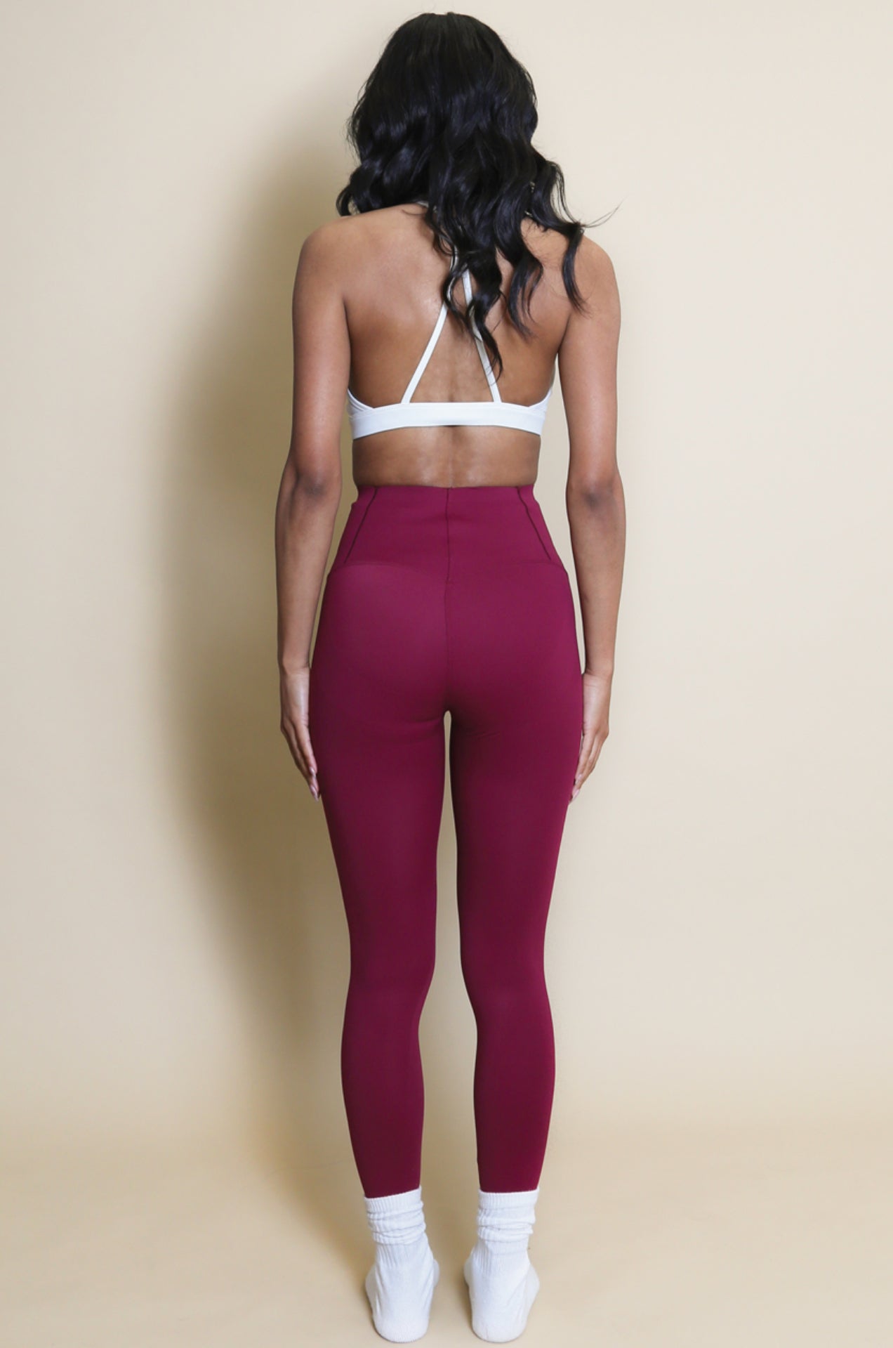 ‘Ella’ Burgundy Active Leggings