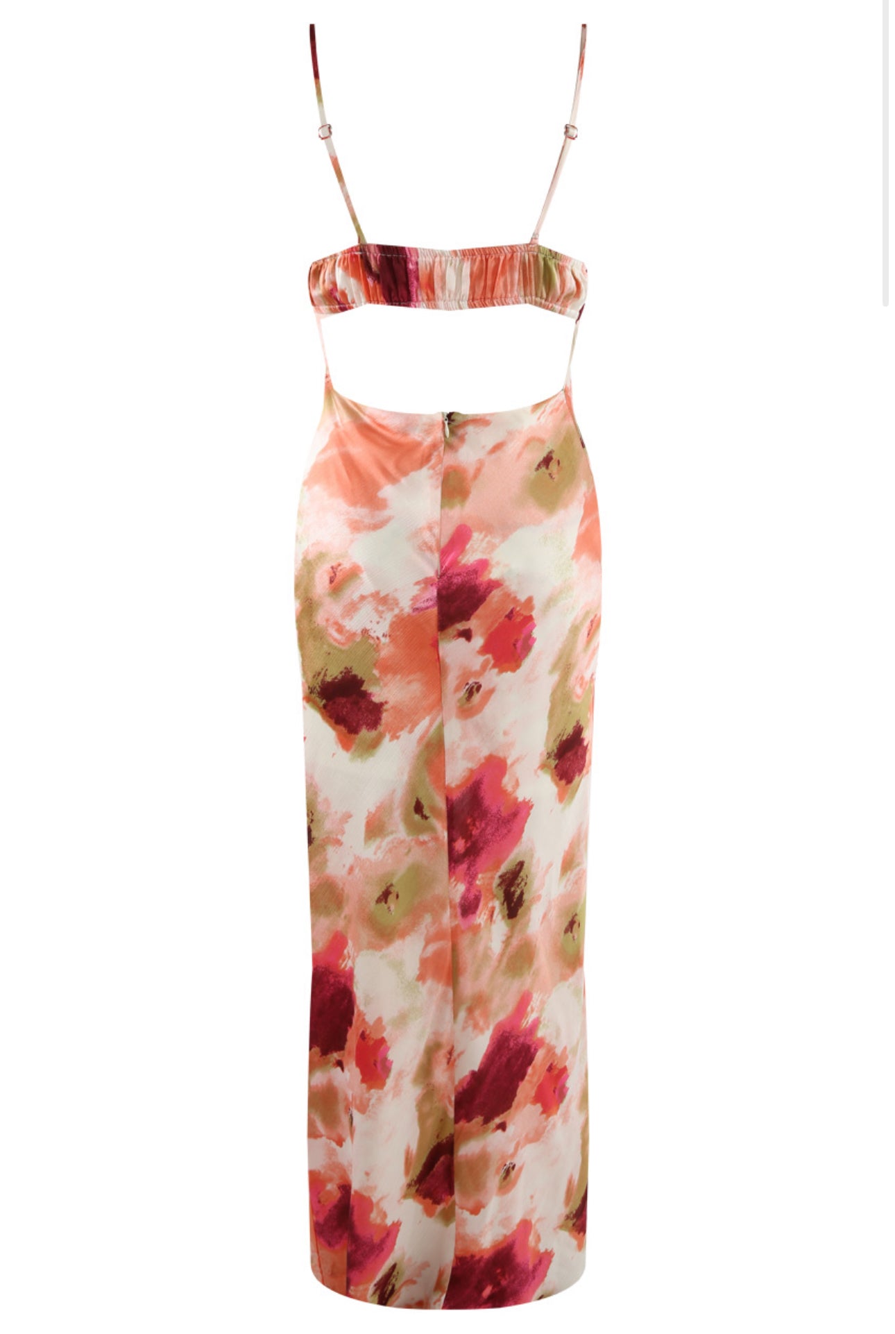 ‘Eliza’ Satin Cut Out Back Maxi Dress