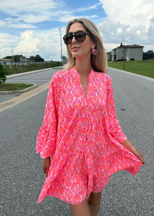 ‘Florence’ Fluorescent Broderie Anglaise dress