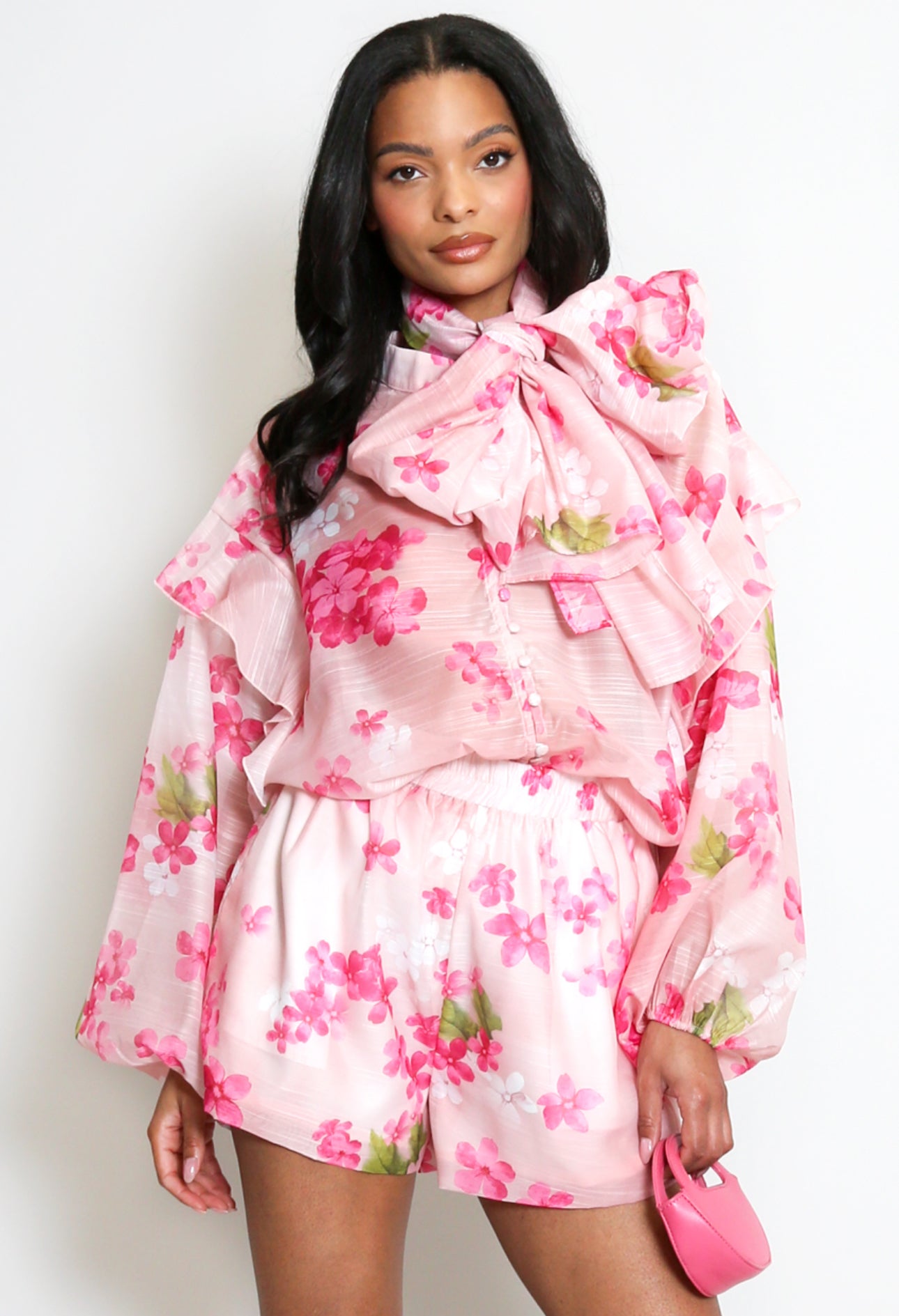 ‘Felicity’ Floral Blouse and Short Set