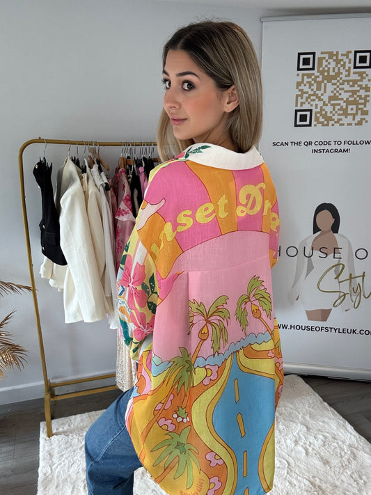 ‘Yasmin’ Oversized Blouse in ‘Italia yellow’