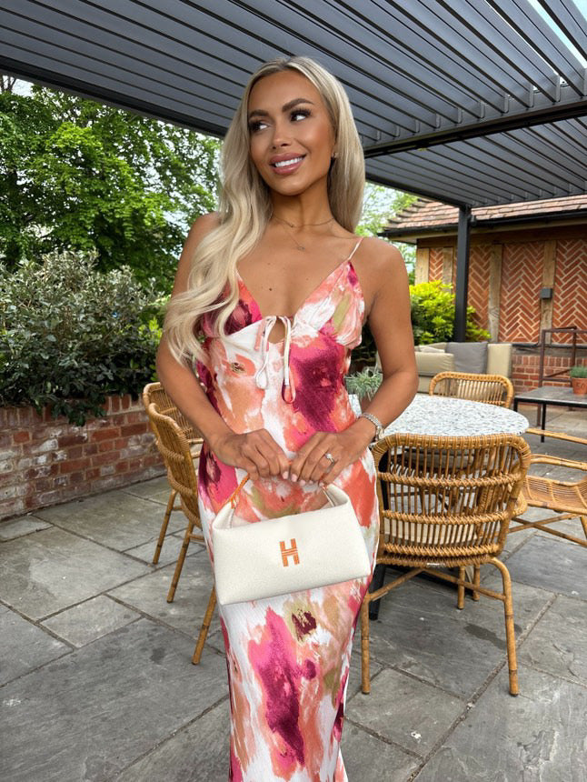 ‘Eliza’ Satin Cut Out Back Maxi Dress