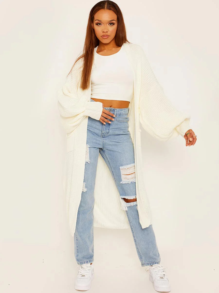 ‘Myla’ Cream Longlength Cardigan