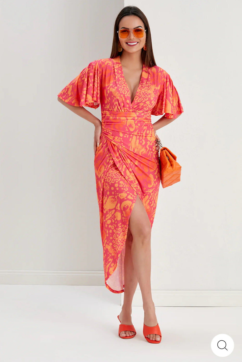 ‘Blake’ Tropical Fuchsia Dress