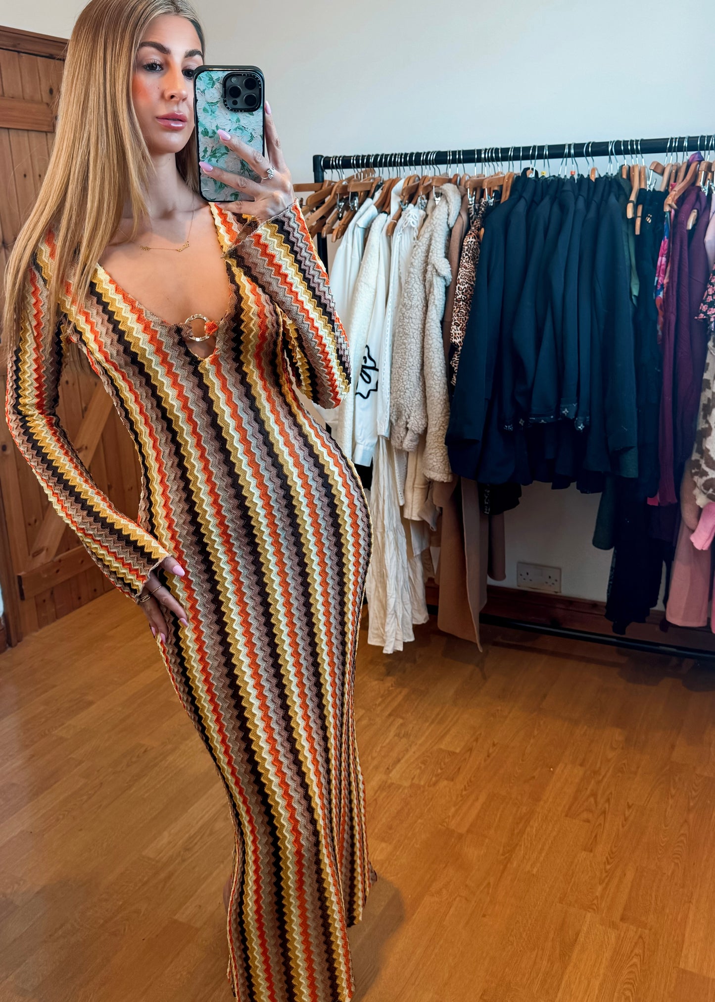 ‘Mila’ Zig Zag Ring Detail Dress