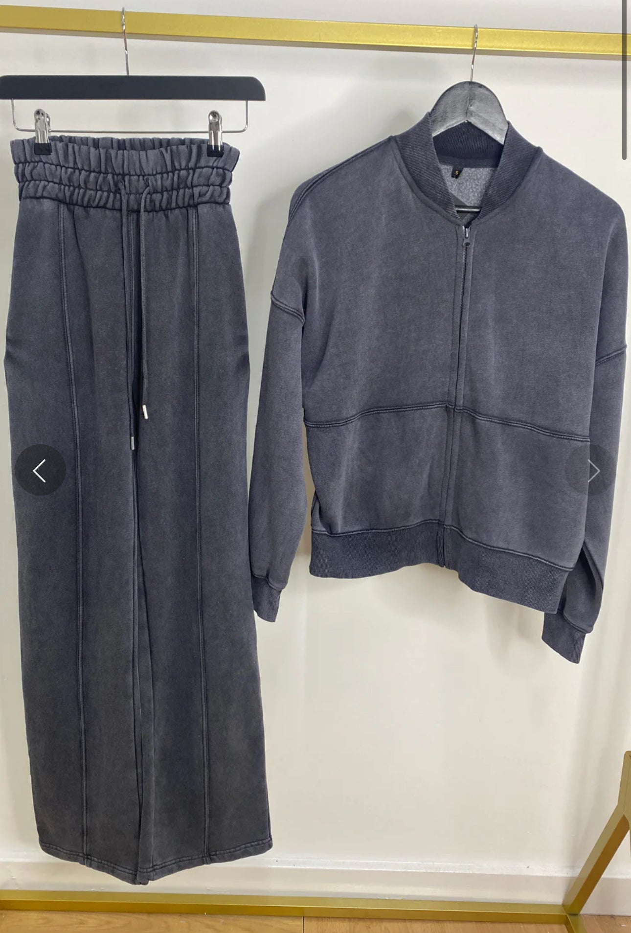 ‘Susie’ Distressed Bomber jacket & Trouser set