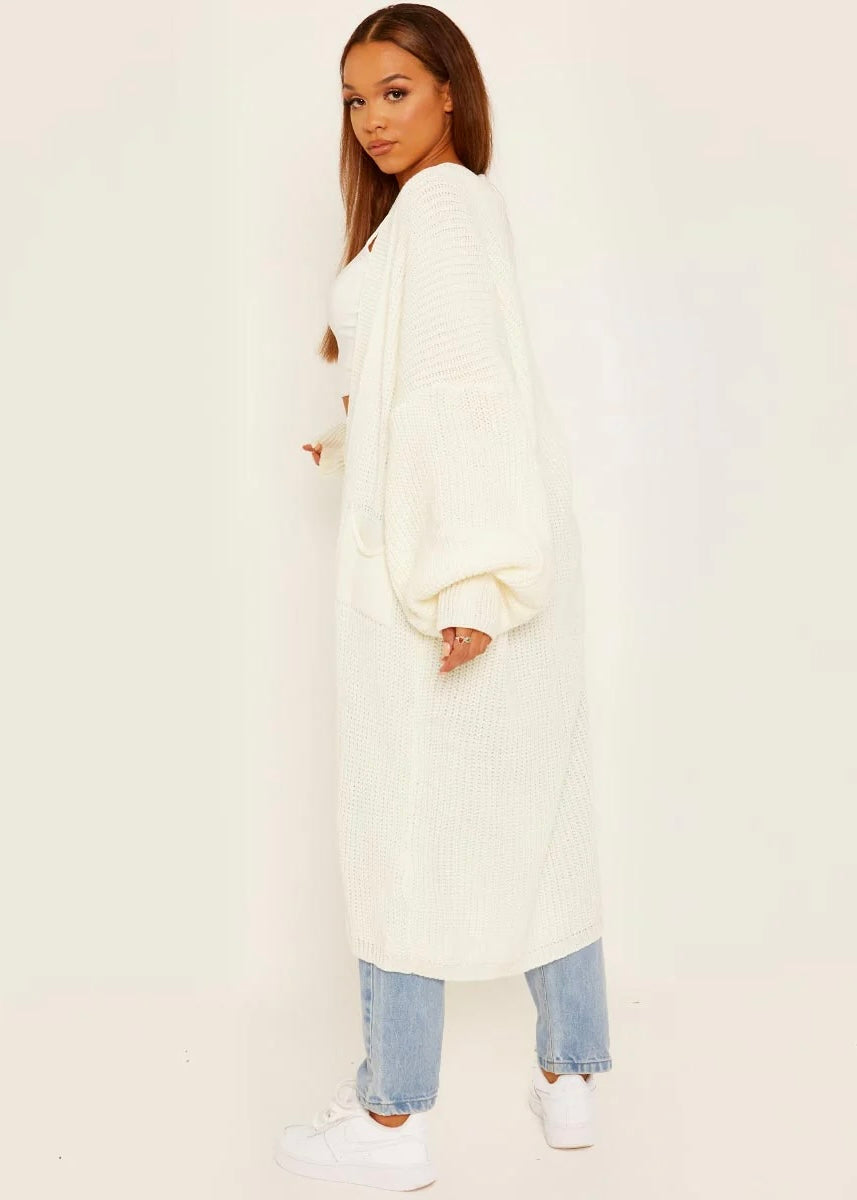 ‘Myla’ Cream Longlength Cardigan