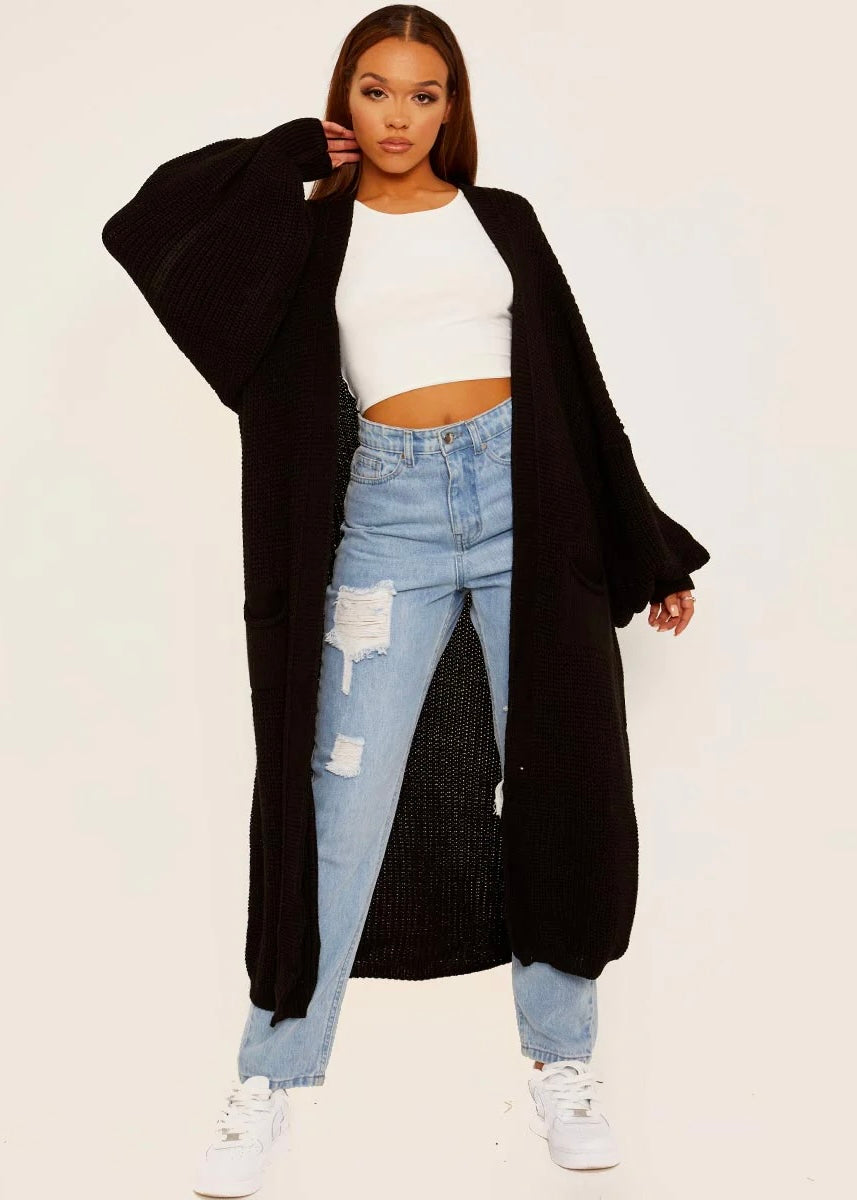 ‘Myla’ Black Longlength Cardigan