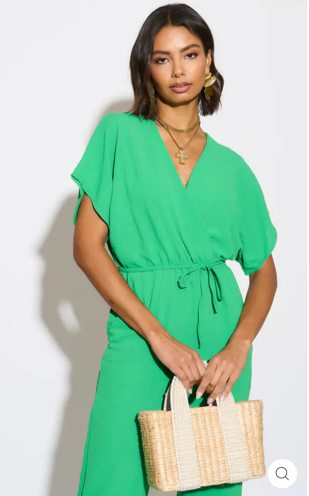 ‘Olivia’ Batwing Jumpsuit in Green