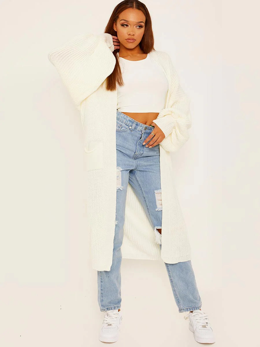 ‘Myla’ Cream Longlength Cardigan
