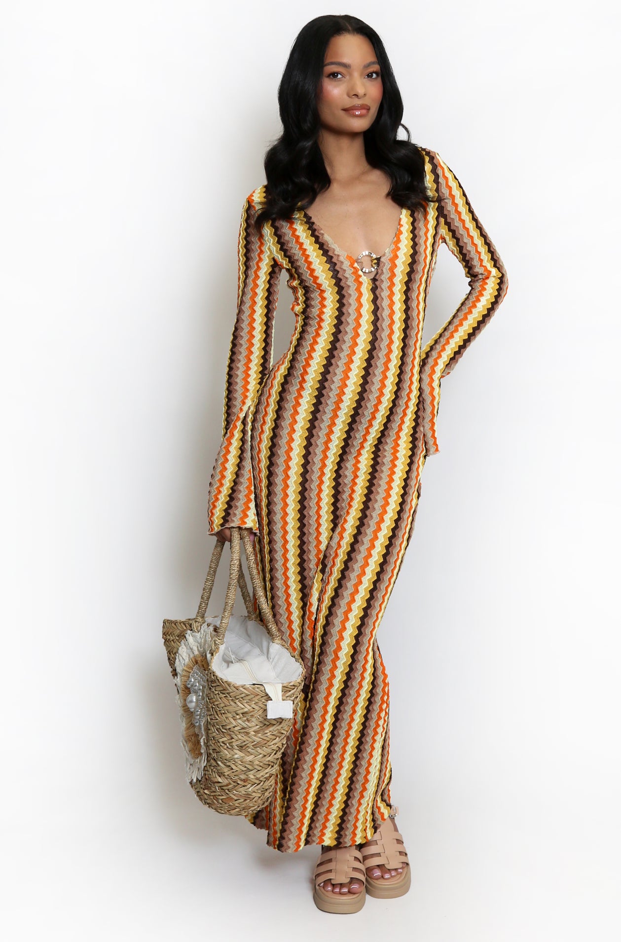 ‘Mila’ Zig Zag Ring Detail Dress