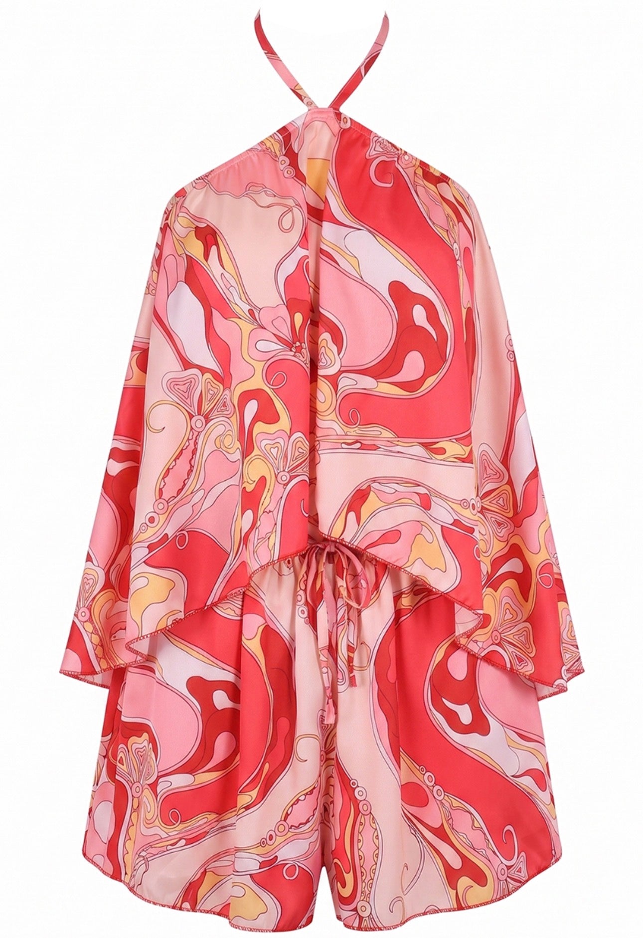 ‘Tia’ Scarf Print Halterneck Set
