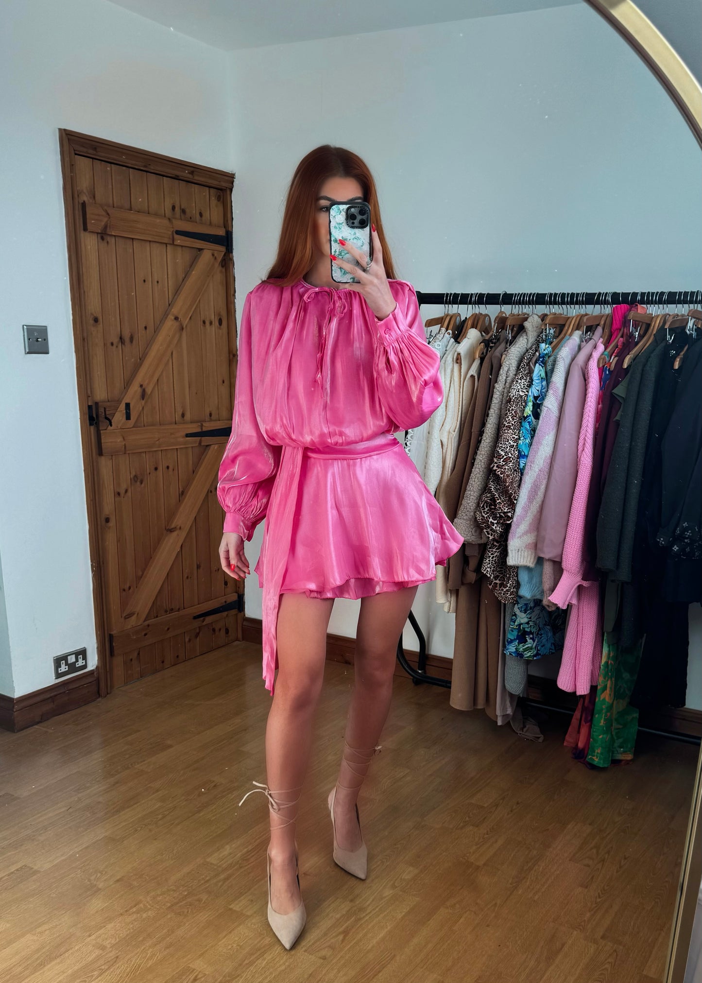 ‘Lilah’ Fuchsia High Shine Dress