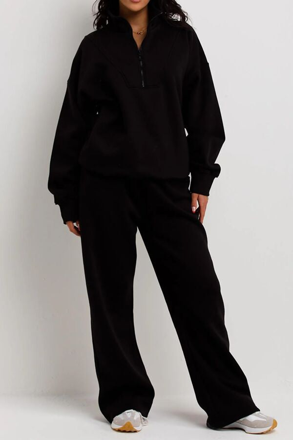 ‘Kyra’ Black Sweater & Jogger Set
