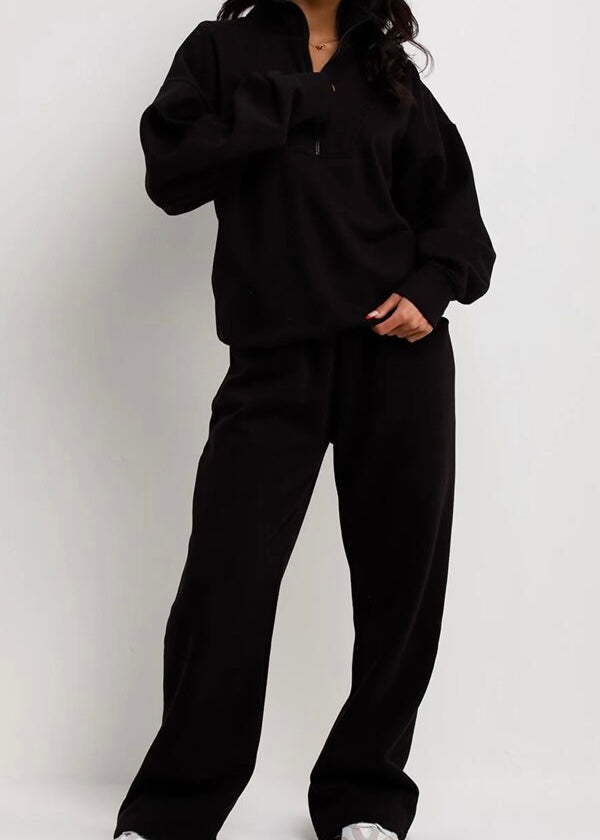 ‘Kyra’ Black Sweater & Jogger Set