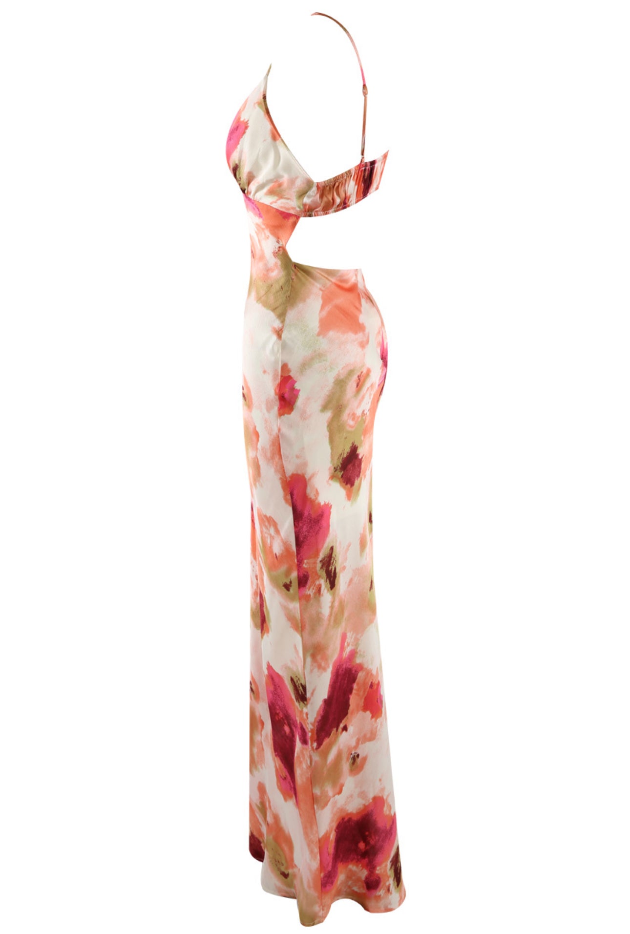 ‘Eliza’ Satin Cut Out Back Maxi Dress