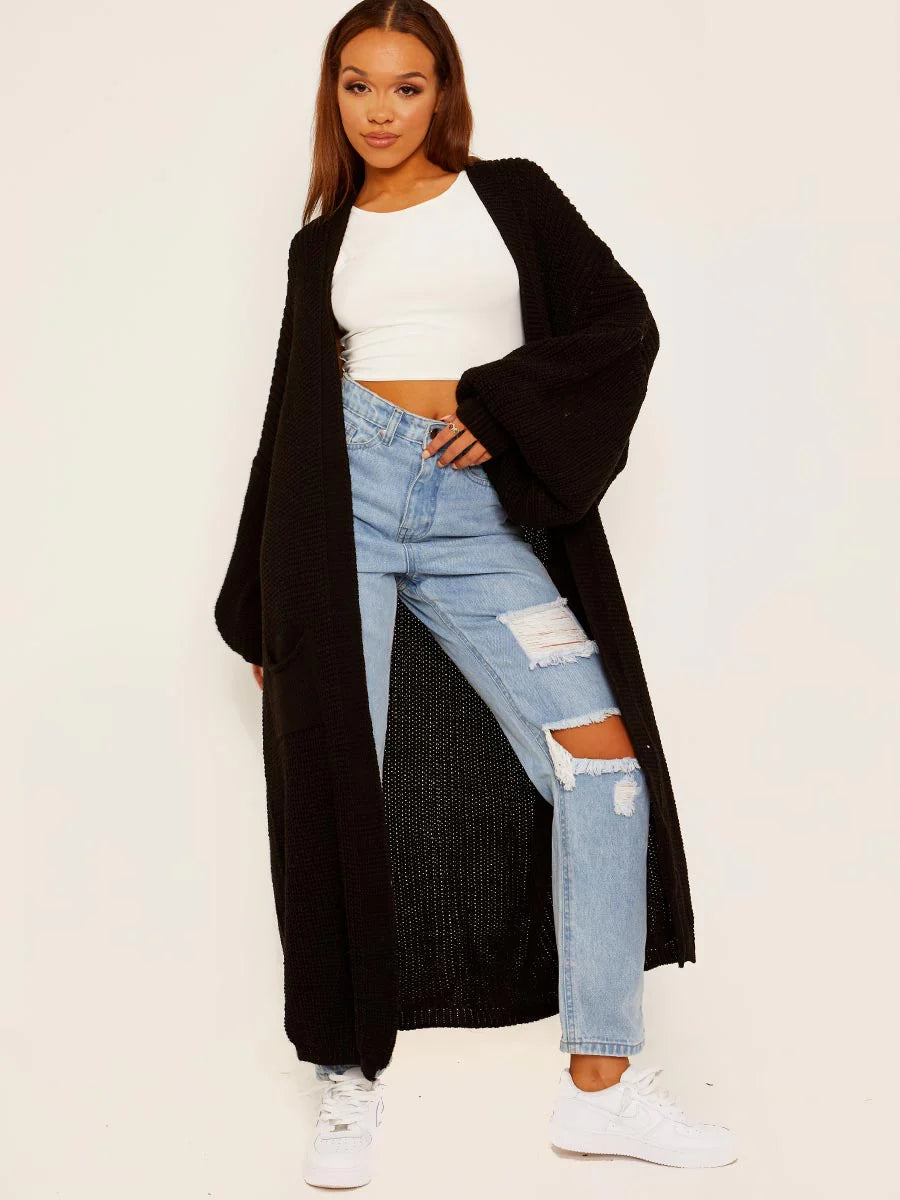 ‘Myla’ Black Longlength Cardigan