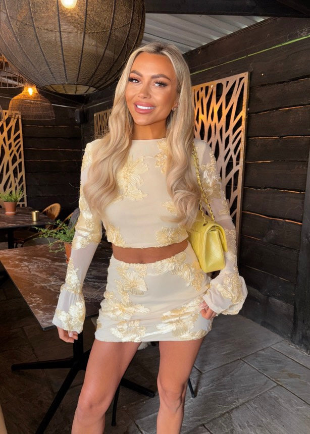 ‘Hallie’ Yellow Skirt & Top Set