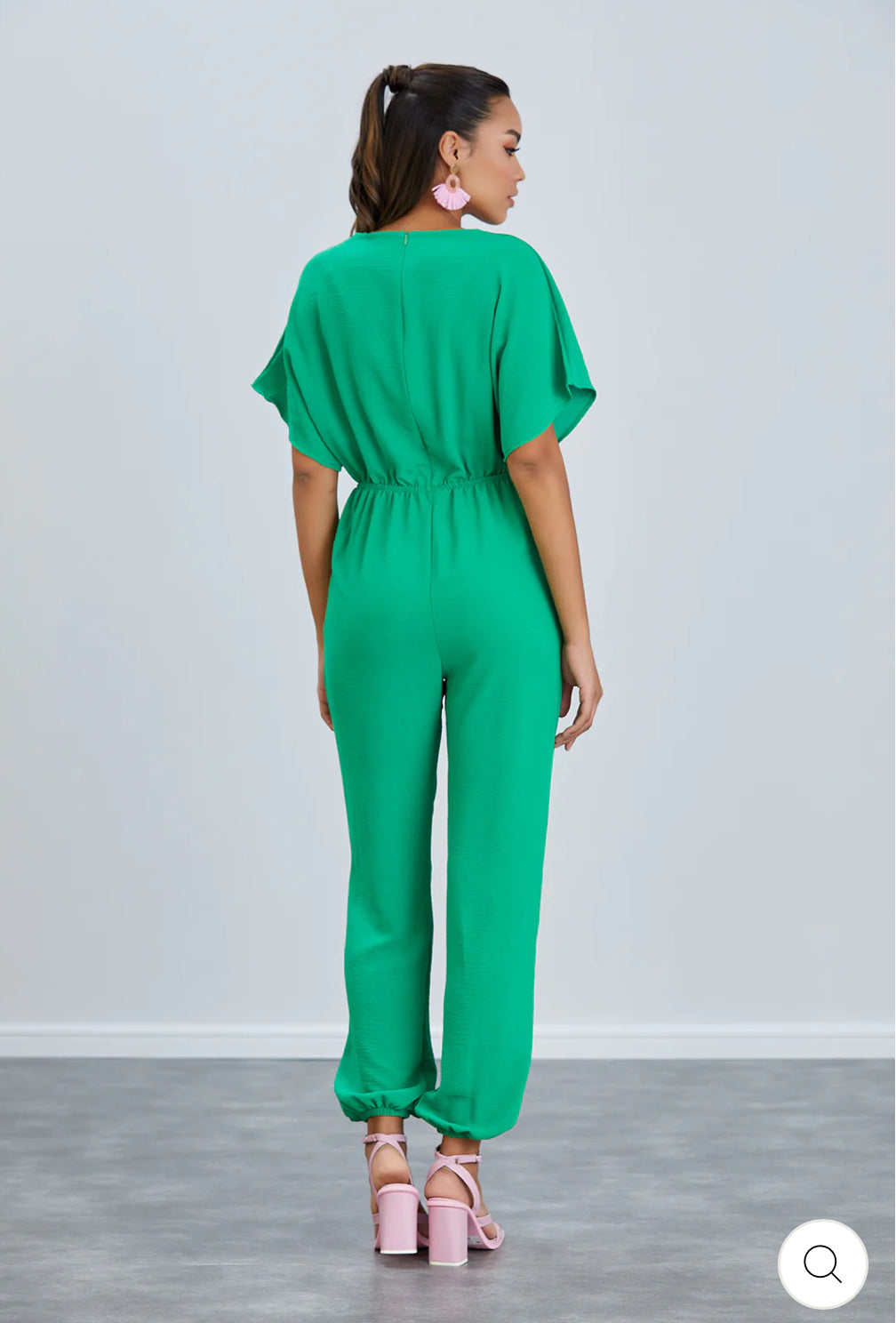 ‘Olivia’ Batwing Jumpsuit in Green