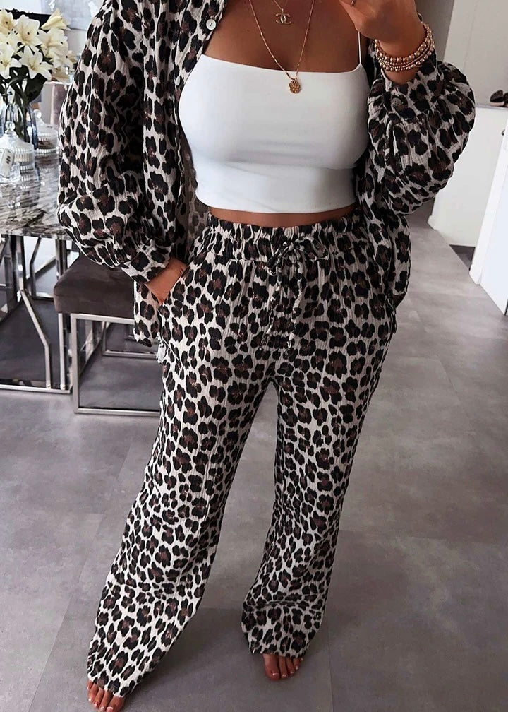 ‘Julia’ Leopard print trousers