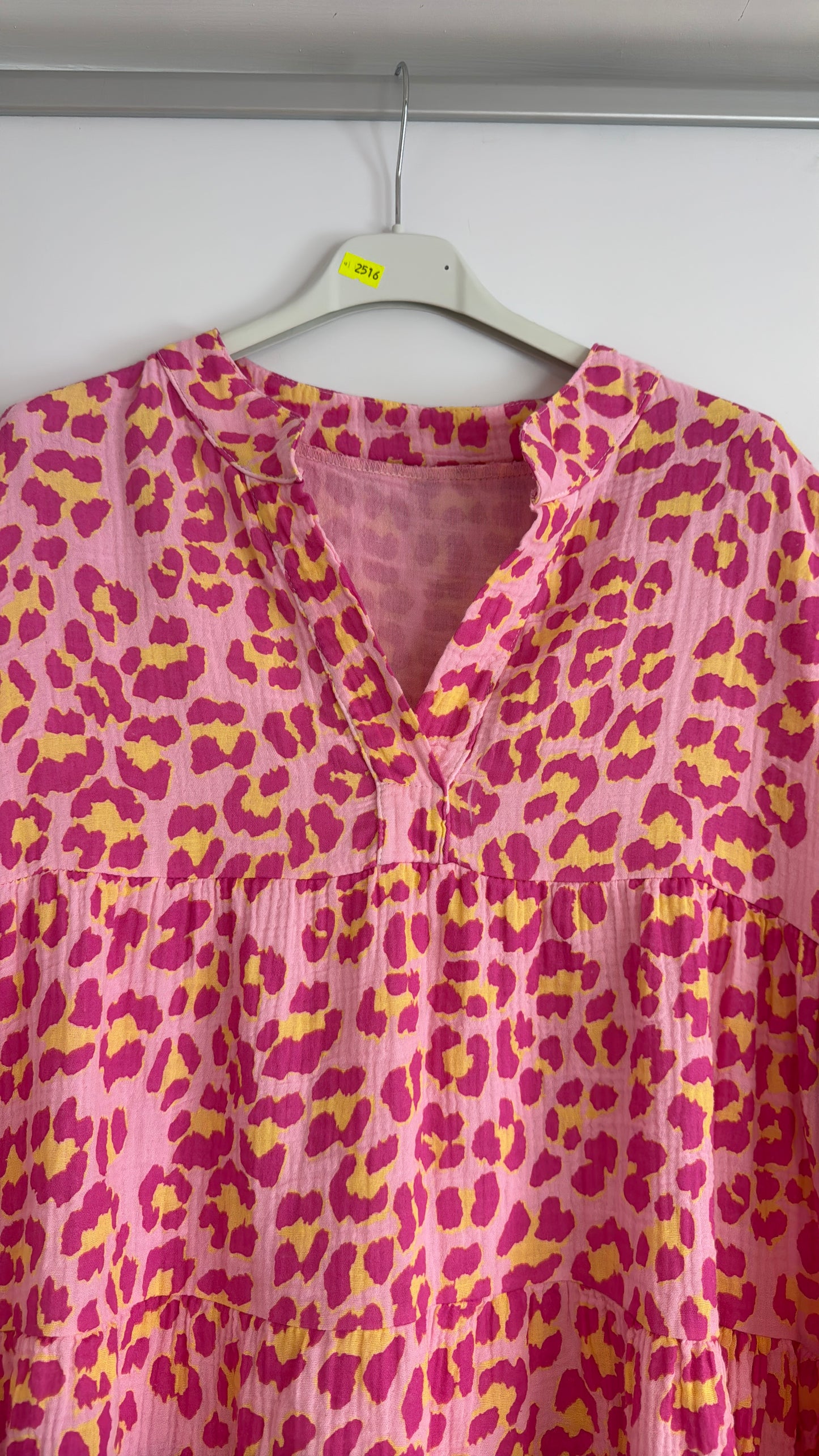 LAST ONE ‘Mika’ Leopard Ruffle Frill Sleeve Smock Dress