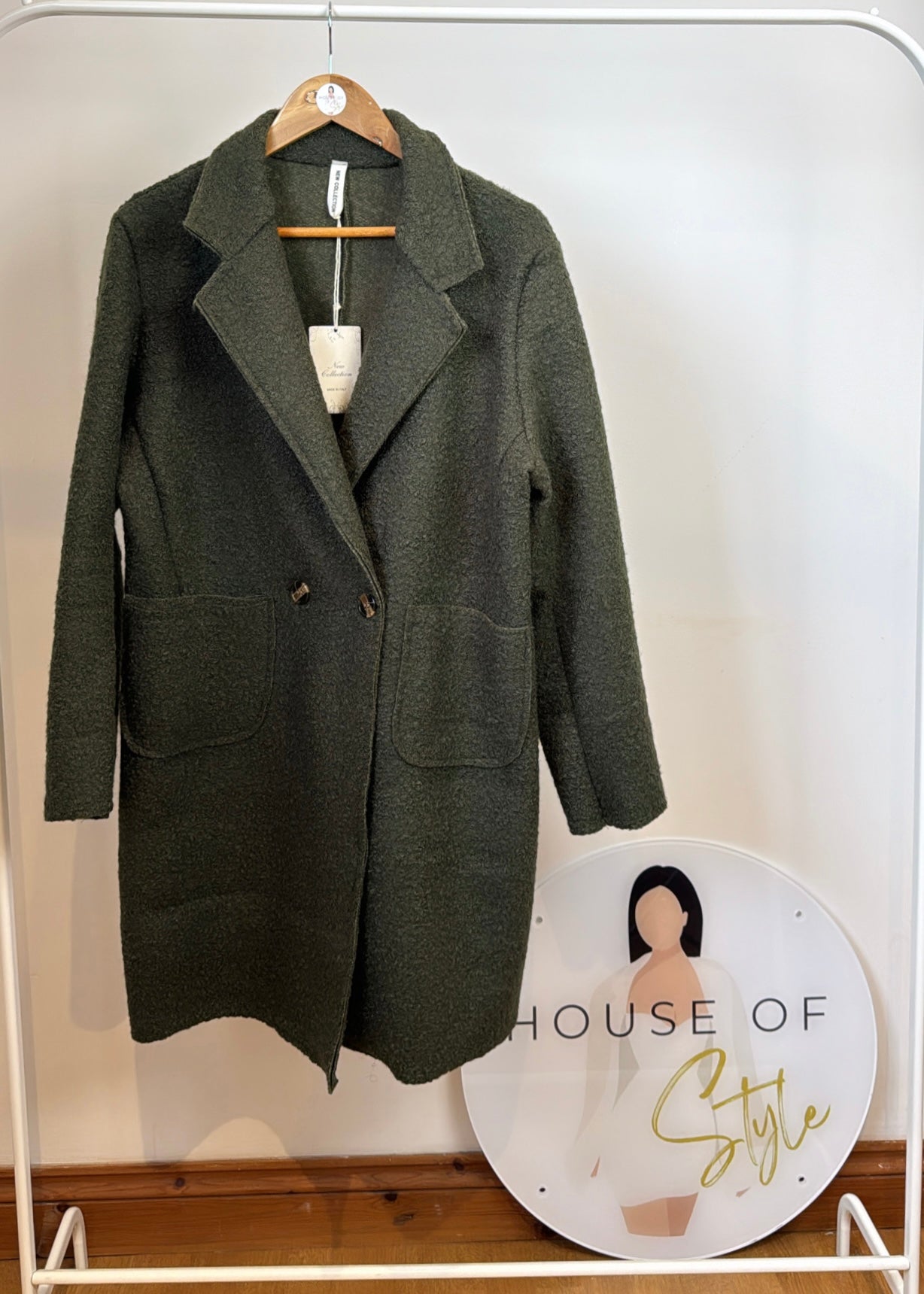 ‘Hattie’ Khaki Lightweight Teddy Coat