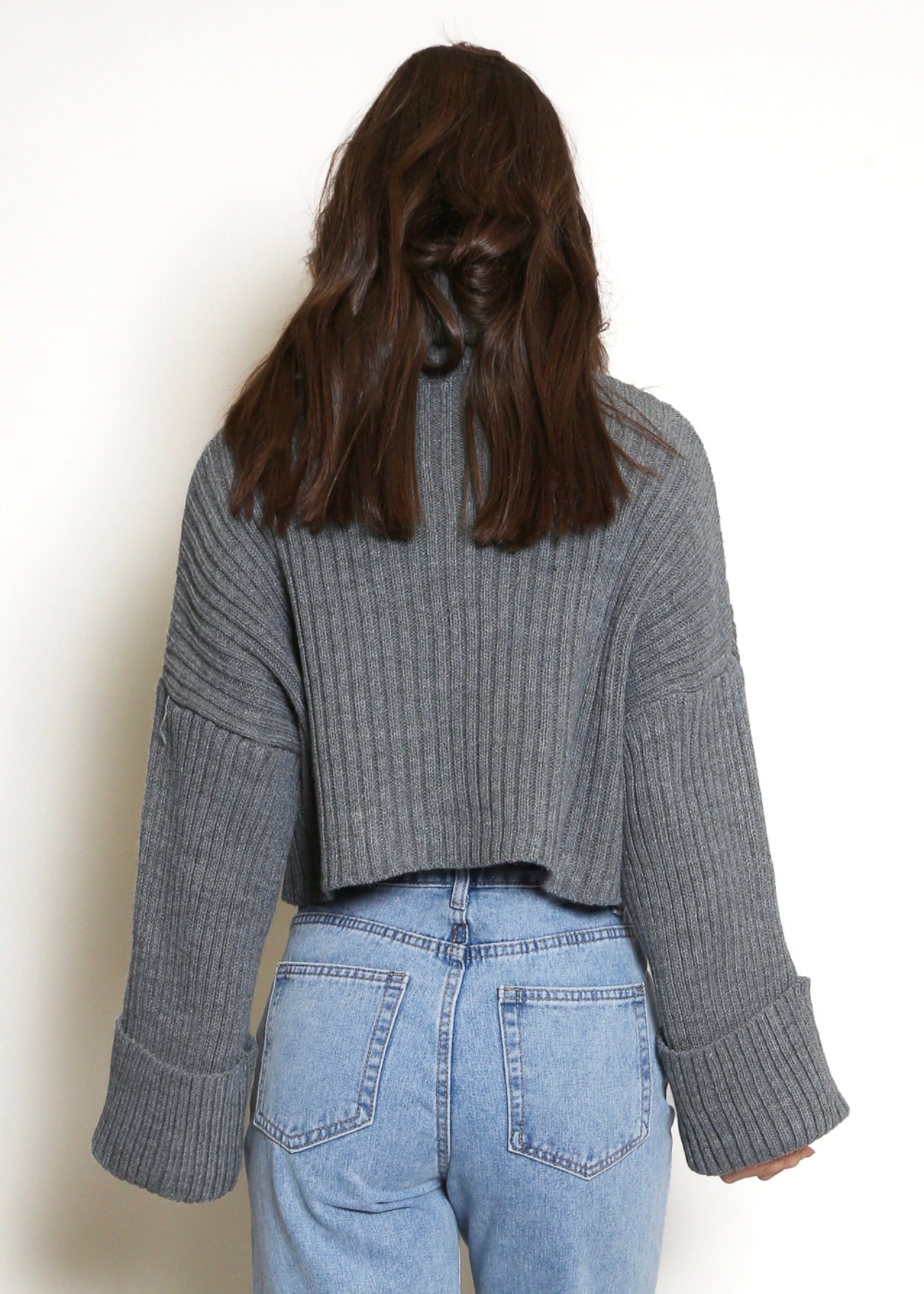 ‘Krysta’ Grey Roll Neck Jumper