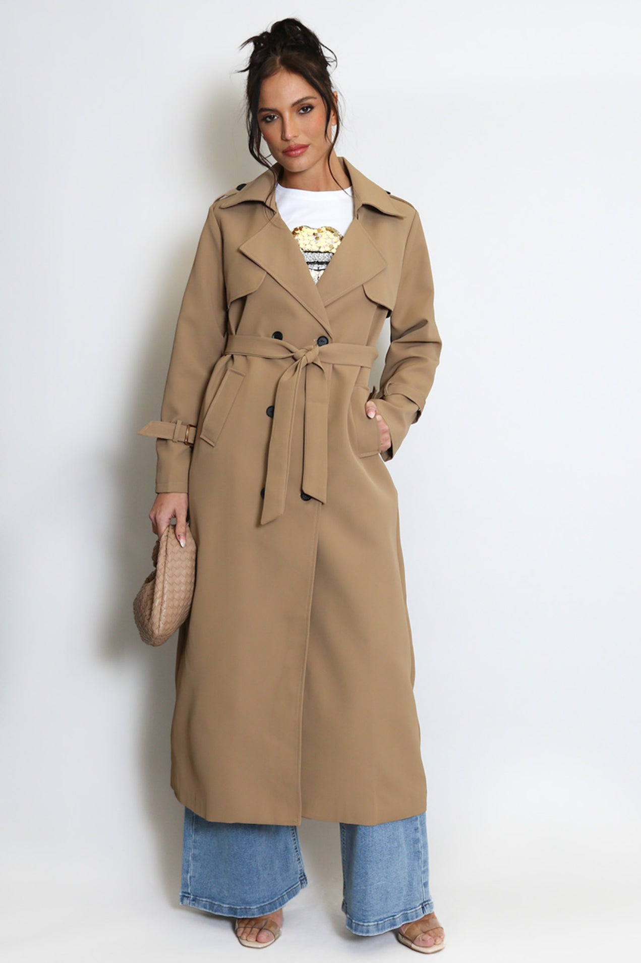 ‘Matilda’ Beige Belted Trench Coat