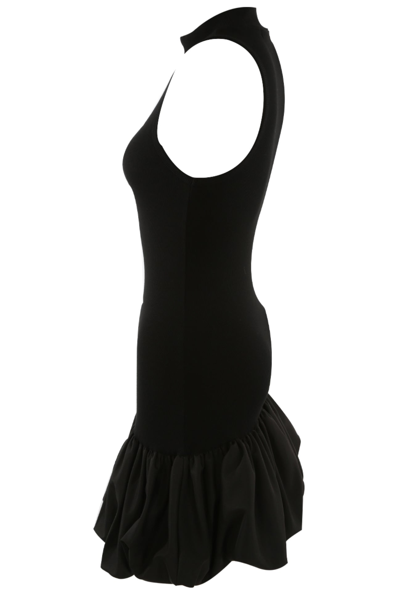 ‘Amelia’ Black Bubble Hem Mini Dress