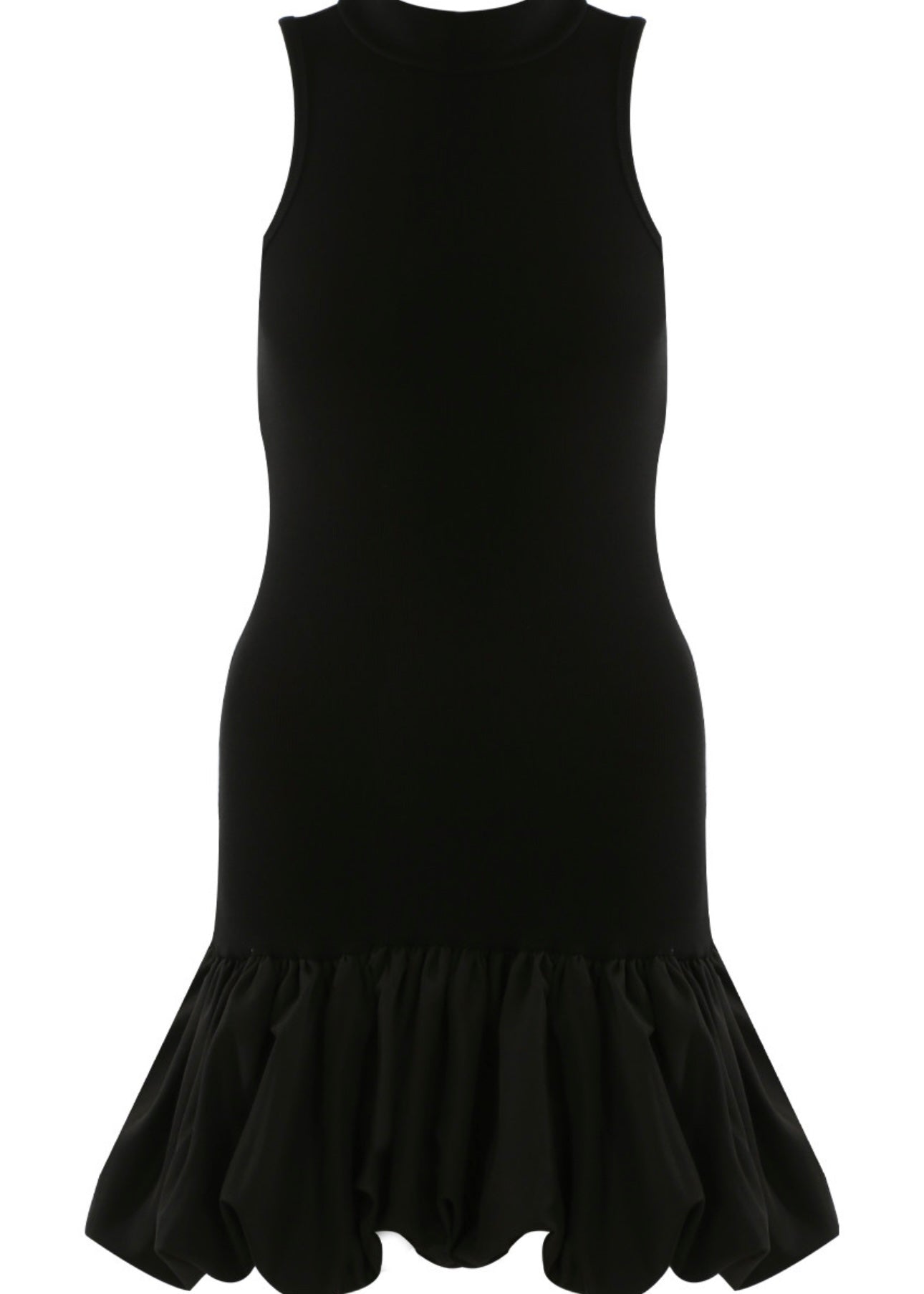 ‘Amelia’ Black Bubble Hem Mini Dress