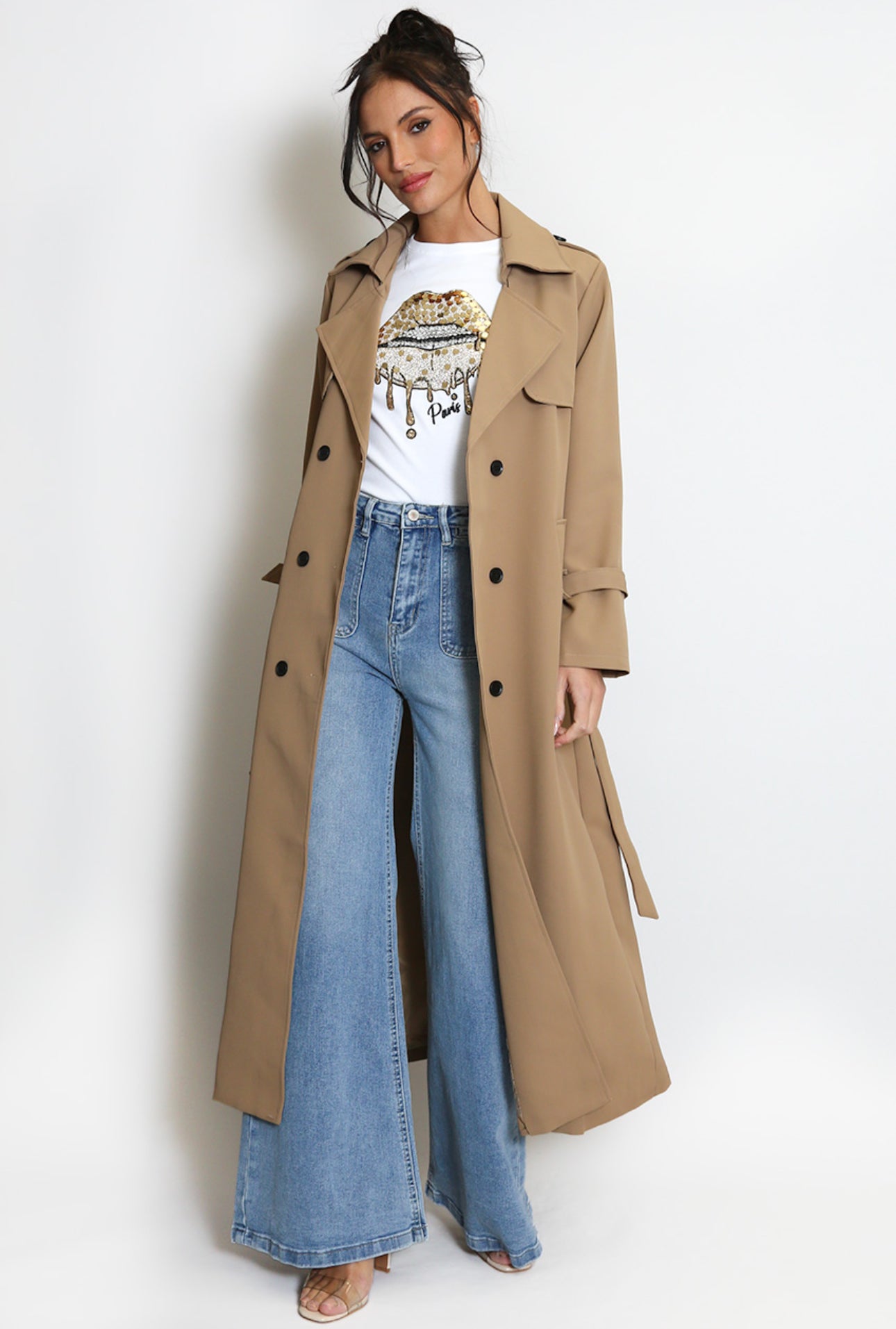 ‘Matilda’ Beige Belted Trench Coat