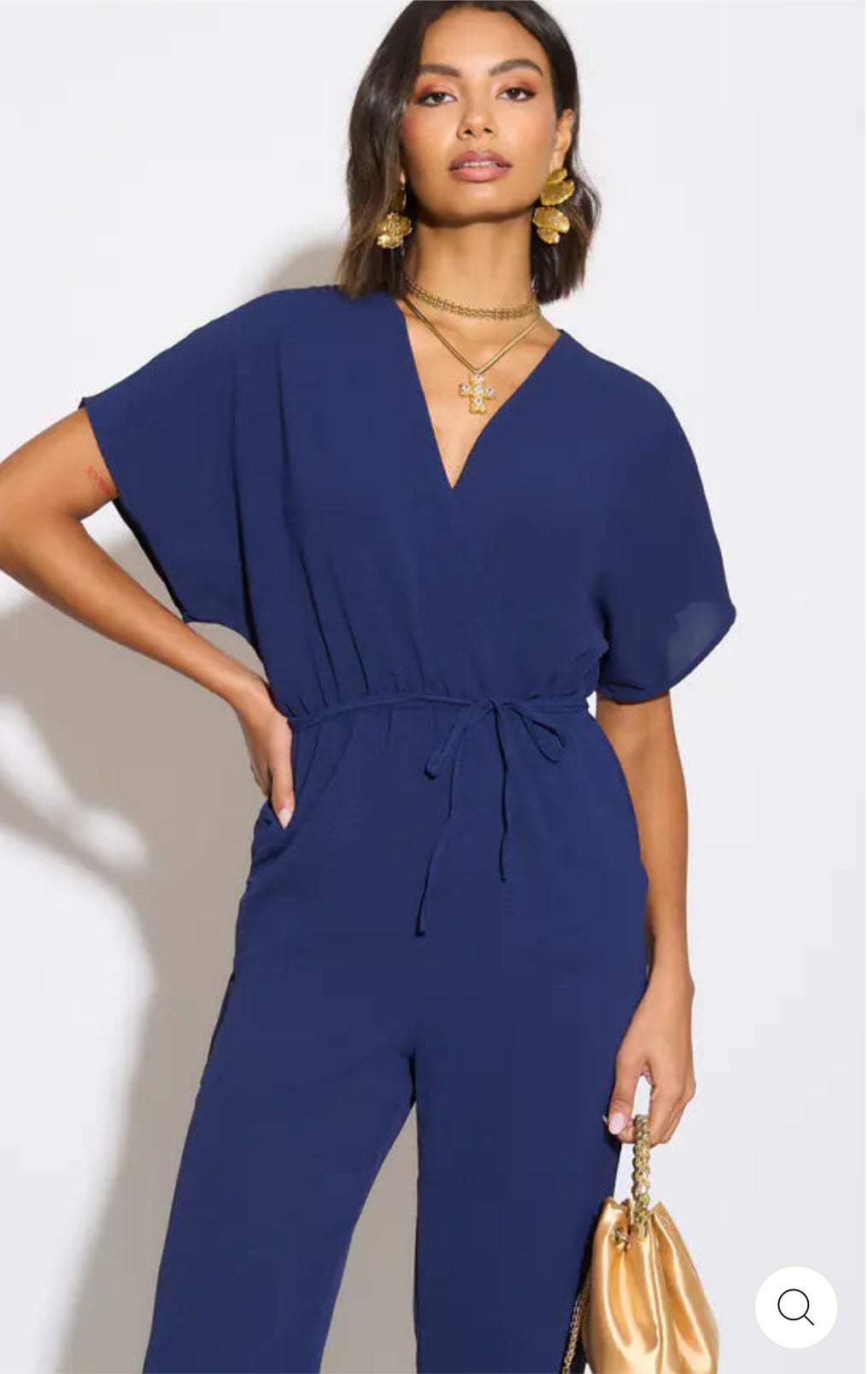 ‘Olivia’ Batwing Jumpsuit in Navy