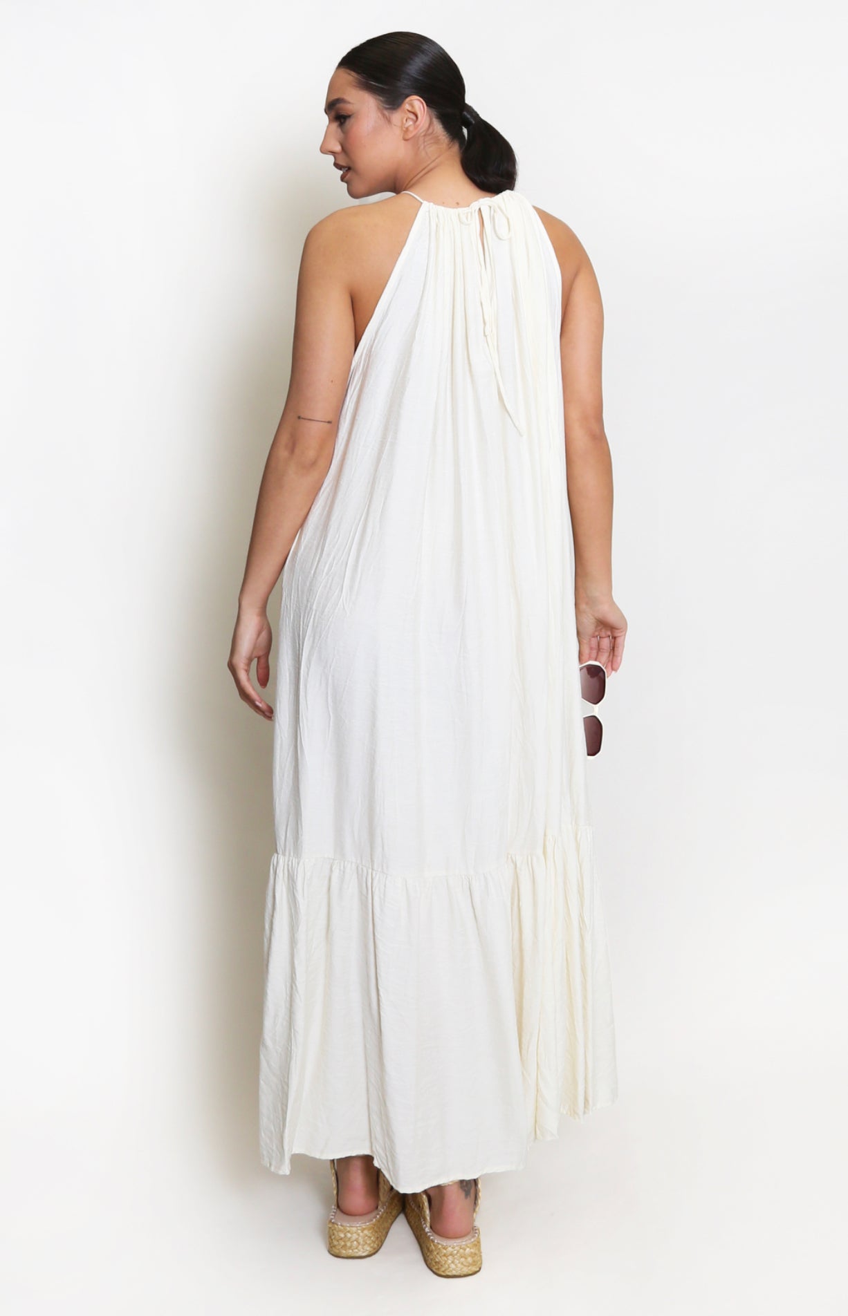 ‘Sophia’ Cream Smock Maxi Dress