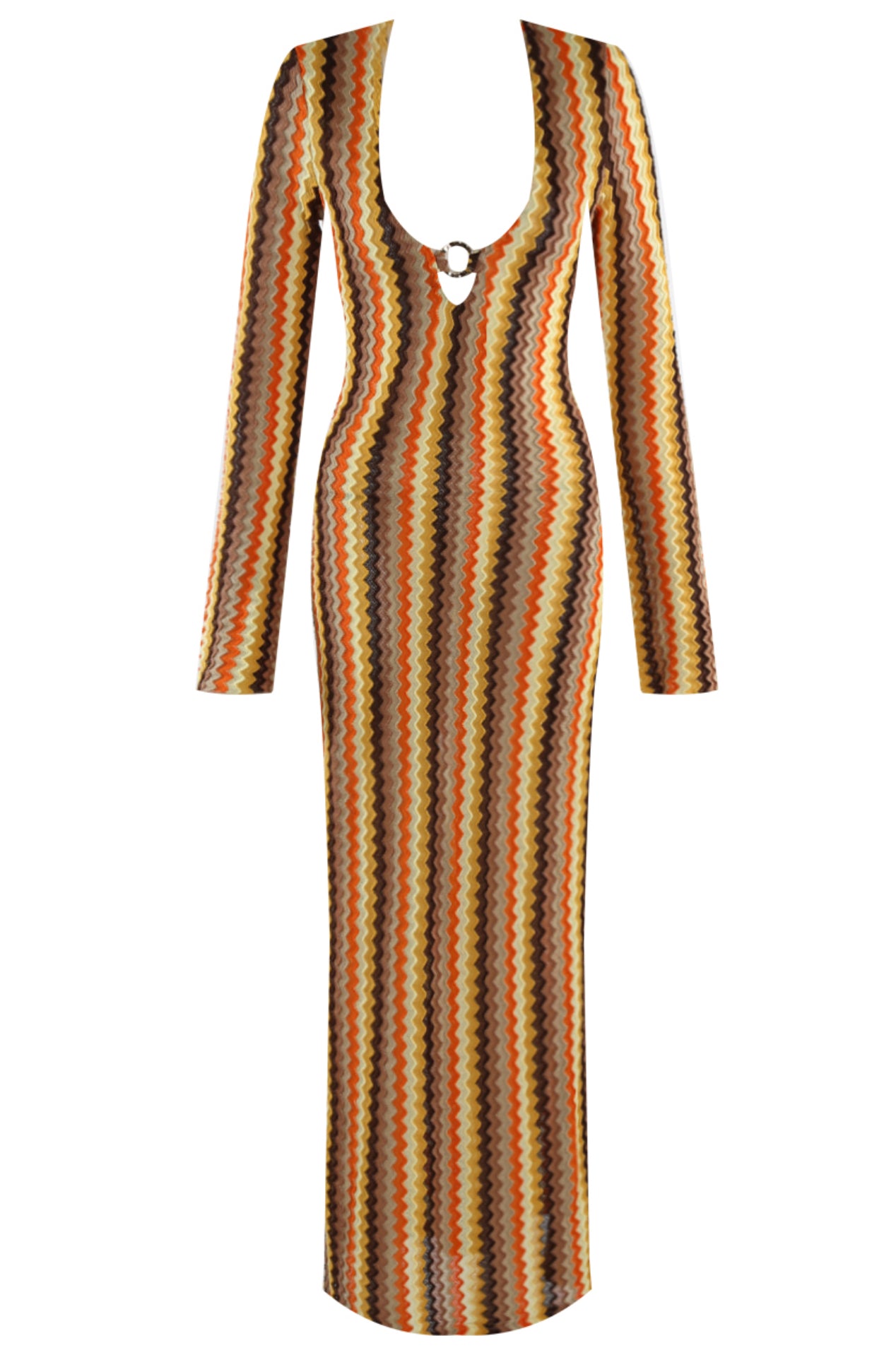 ‘Mila’ Zig Zag Ring Detail Dress