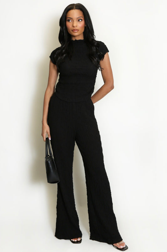 ‘Mica’ Ruched Two Piece in Black