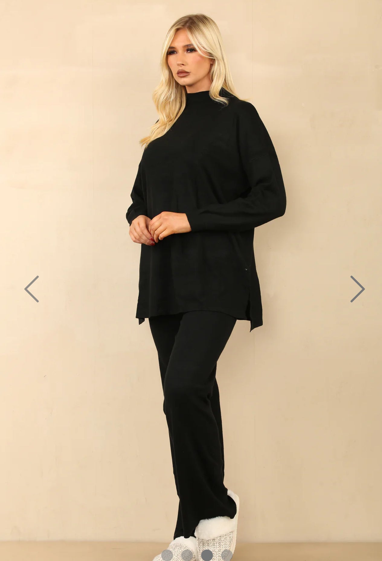 ‘Beckie’ Black High Neck Loungewear