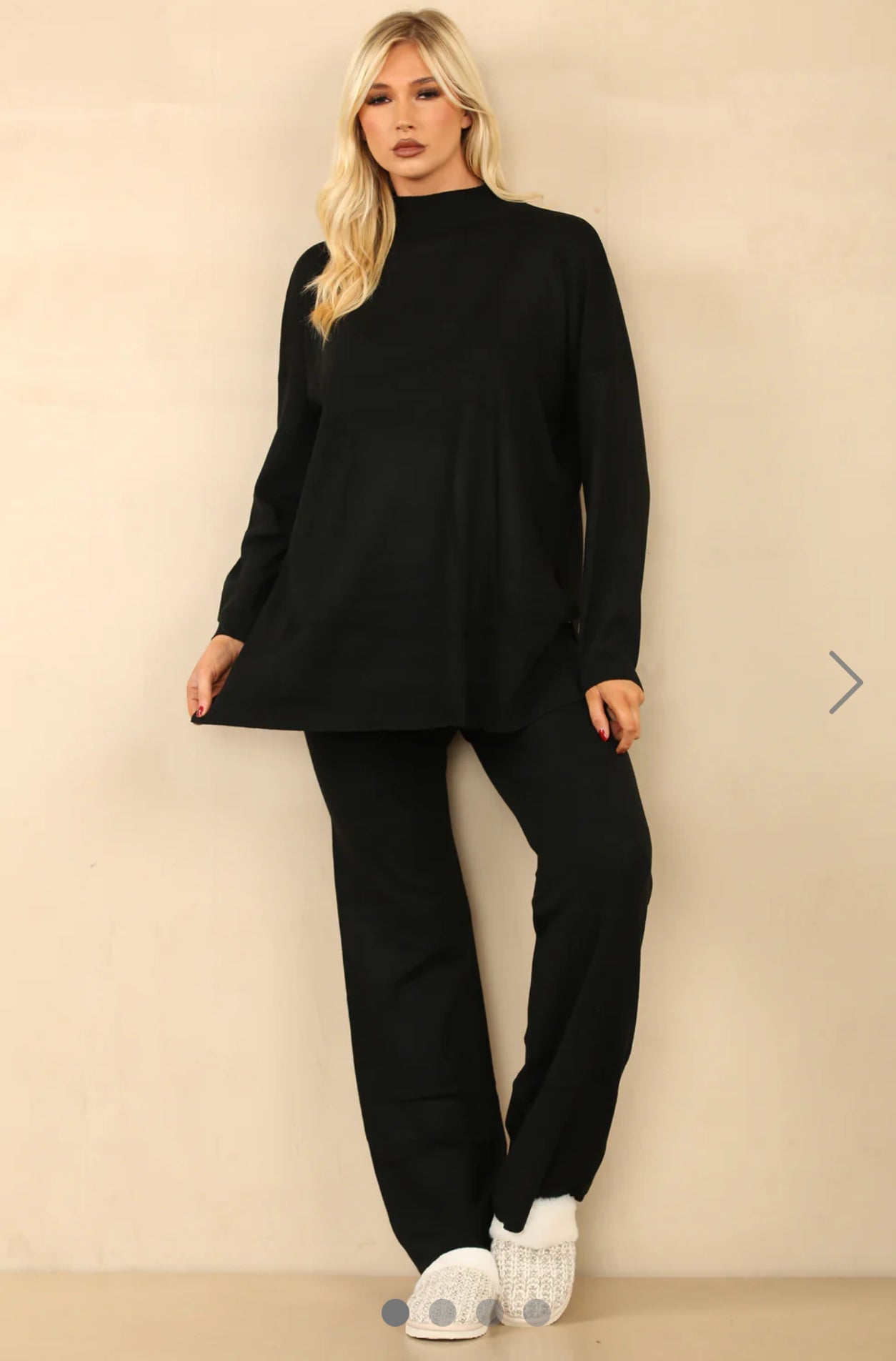 ‘Beckie’ Black High Neck Loungewear