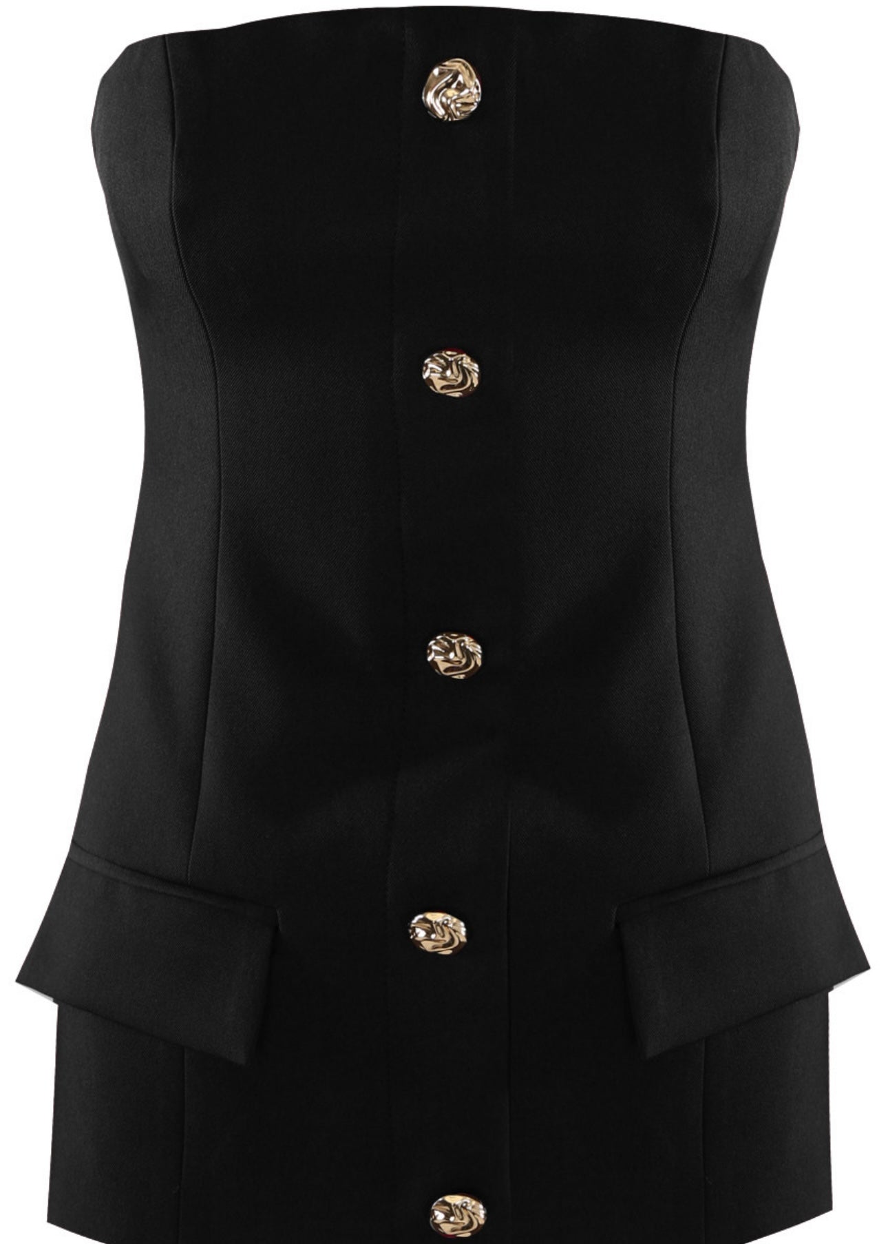 ‘Carrie’ Black Tailored Bandeau Top