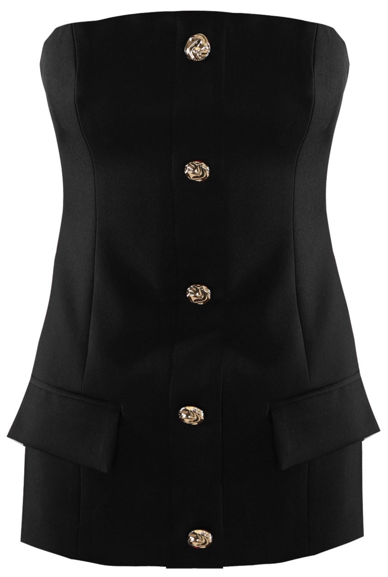 ‘Carrie’ Black Tailored Bandeau Top