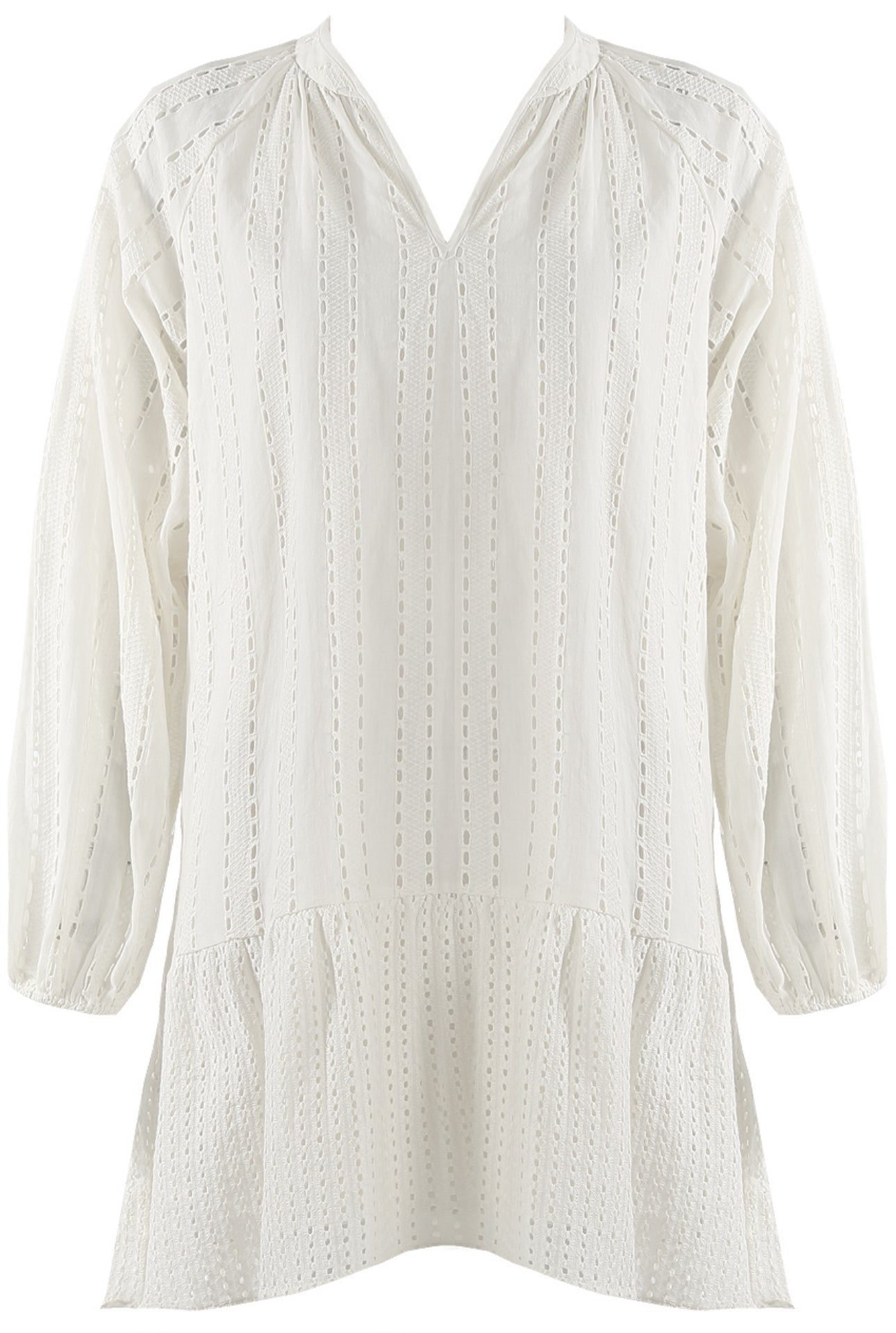 ‘Emmy’ White Smock Dress