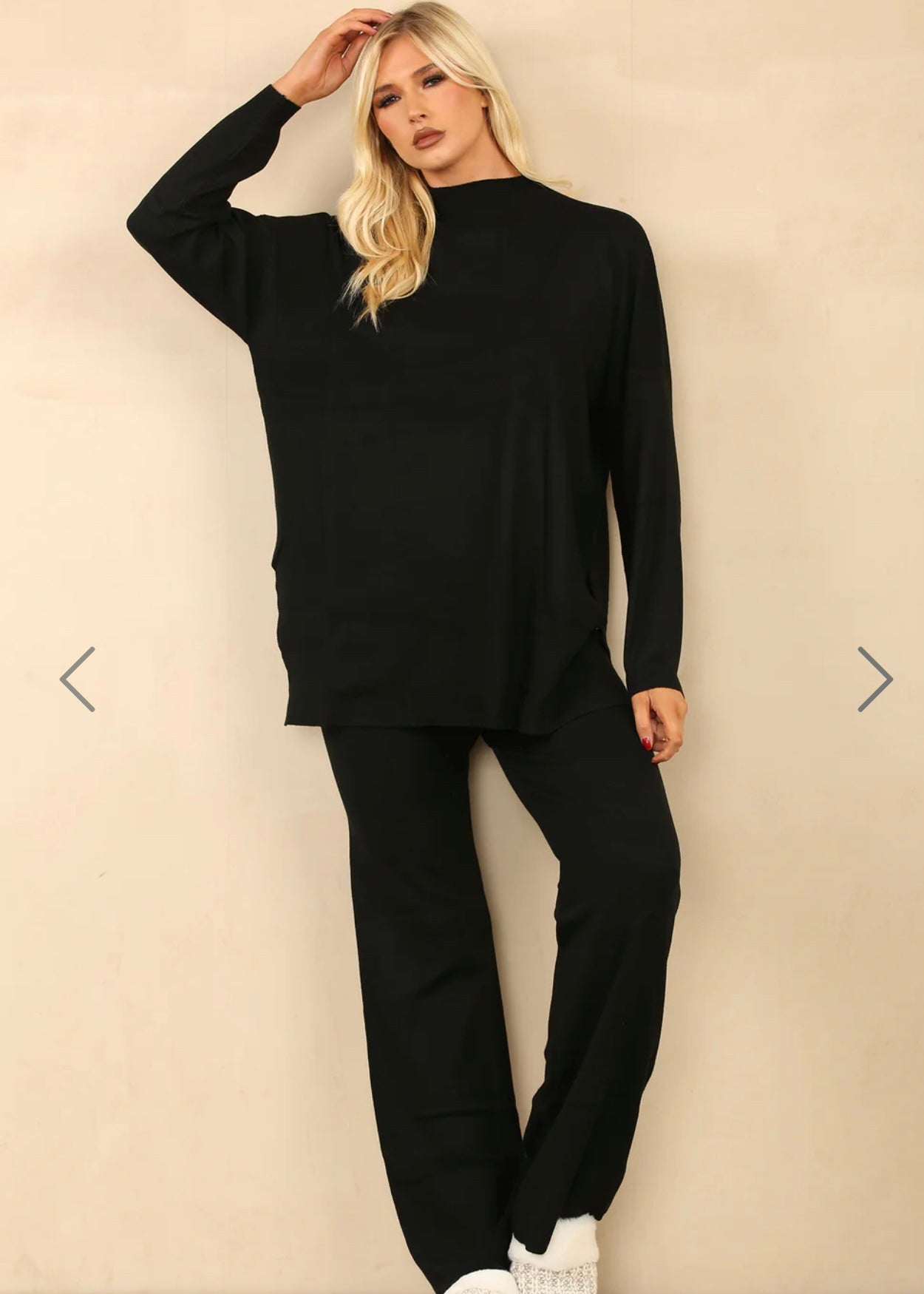 ‘Beckie’ Black High Neck Loungewear