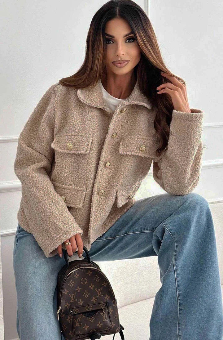 ‘Shaya’ Boucle Style Shacket - Beige