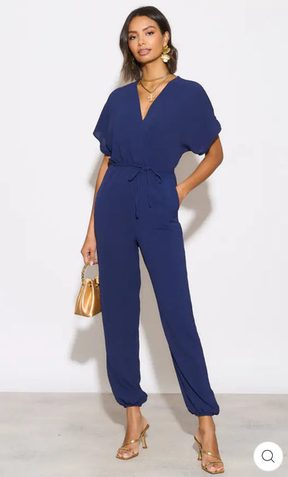 ‘Olivia’ Batwing Jumpsuit in Navy