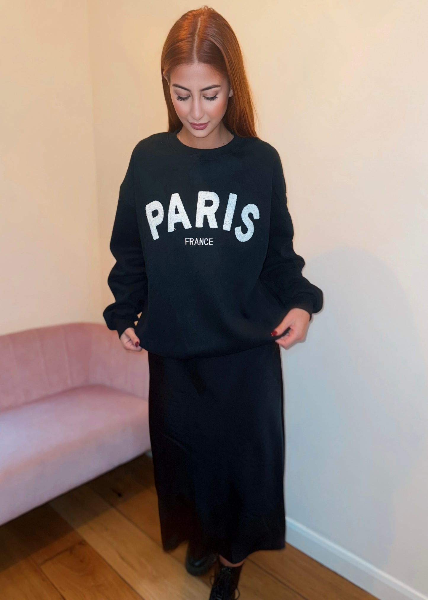 *LAST ONE* ‘Paris’ Detailed Black Jumper