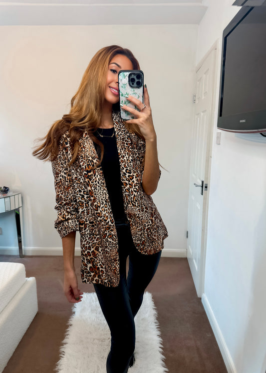 ‘Tyra’ Leopard Print Blazer